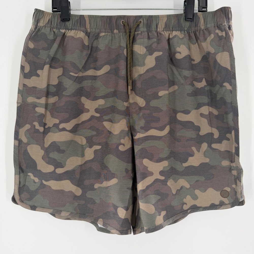 Free Fly Mens Lined Reverb Short Woodland Camo Print XL 7in Inseam FF025-719-XL